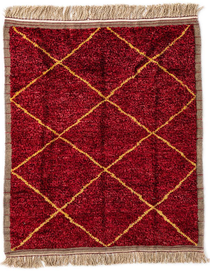 Detail image of 4' x 6' 4 Hand Knotted Moroccan Wool Rug
