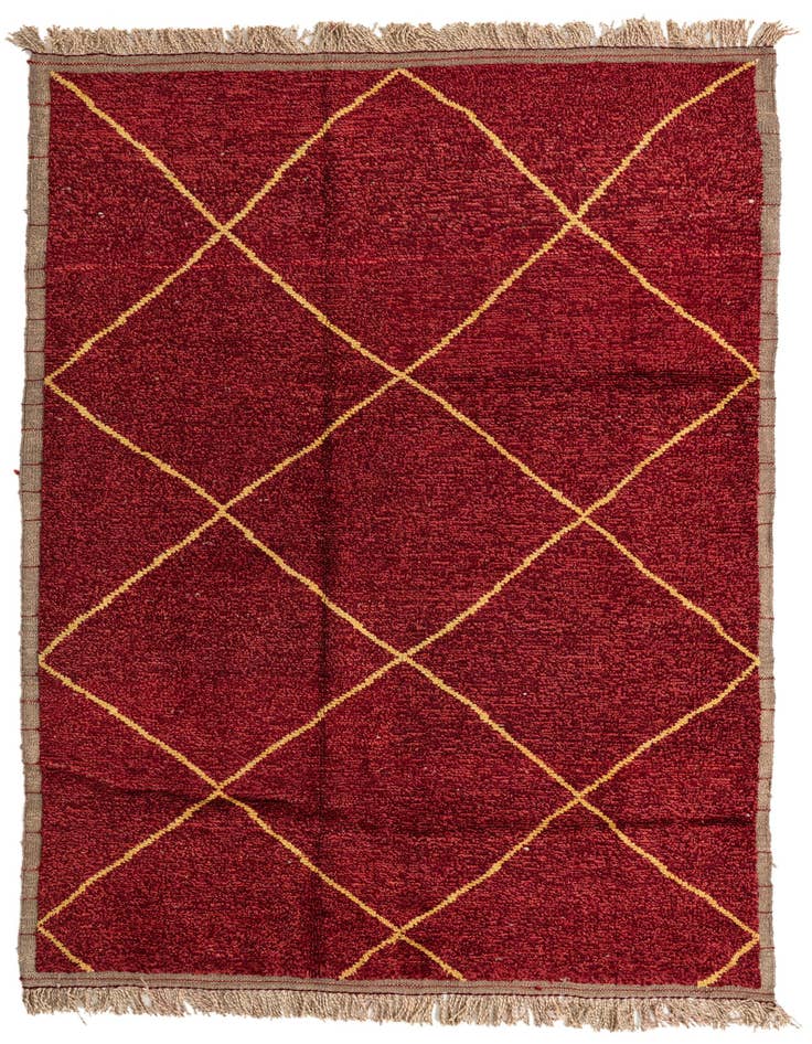 Detail image of 6' 2 x 9' 4 Hand Knotted Moroccan Wool Rug