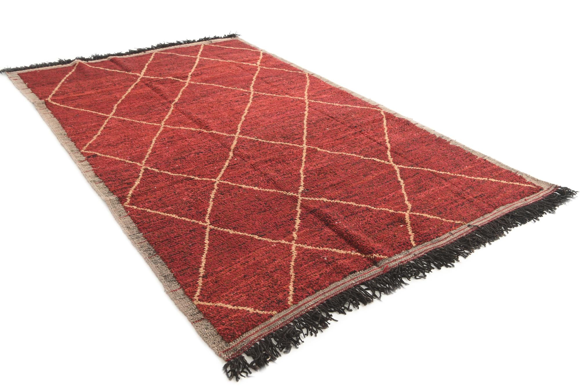 6' x 9' 9 Hand Knotted Moroccan Wool Rug