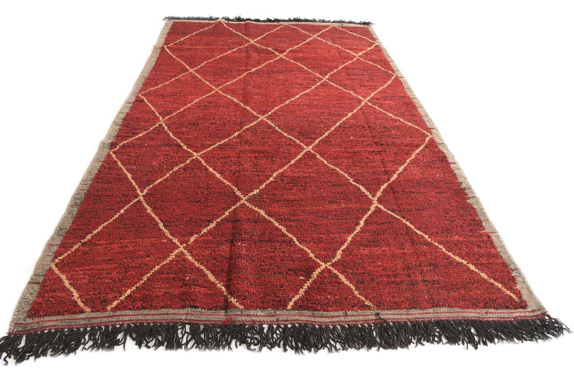 6' x 9' 9 Hand Knotted Moroccan Wool Rug