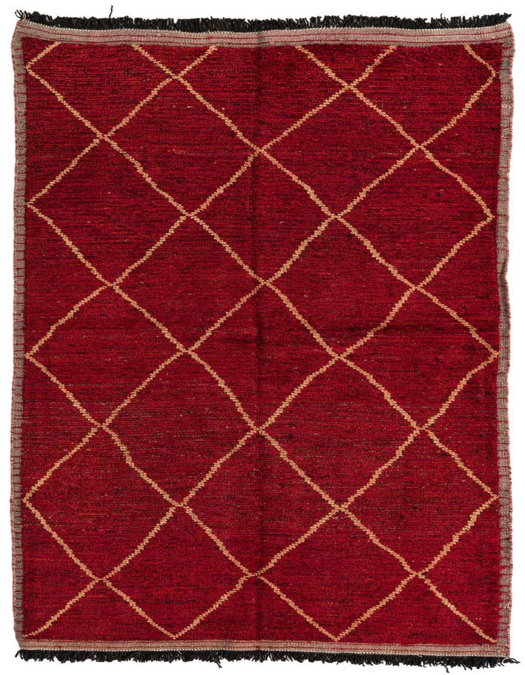 Detail image of 4' 10 x 8' 3 Hand Knotted Moroccan Wool Rug