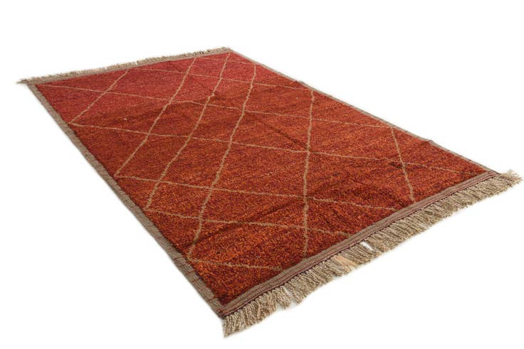 Detail image of 6' 2 x 9' 2 Hand Knotted Moroccan Wool Rug