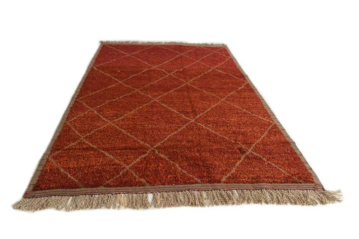 6' 2 x 9' 2 Hand Knotted Moroccan Wool Rug