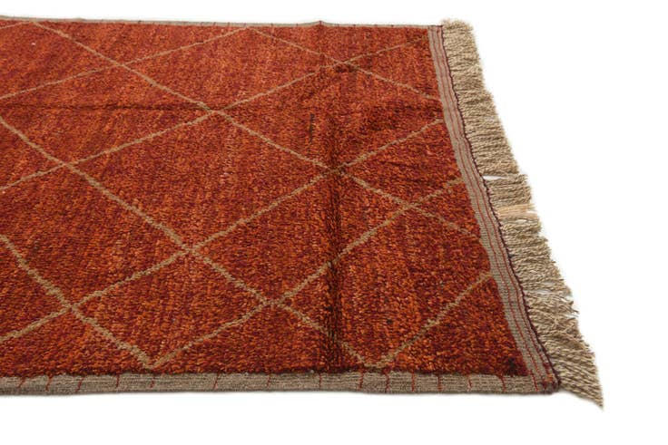 Detail image of 6' 2 x 9' 2 Hand Knotted Moroccan Wool Rug
