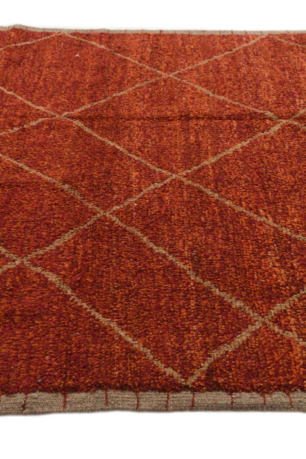 Detail image of 6' 2 x 9' 2 Hand Knotted Moroccan Wool Rug