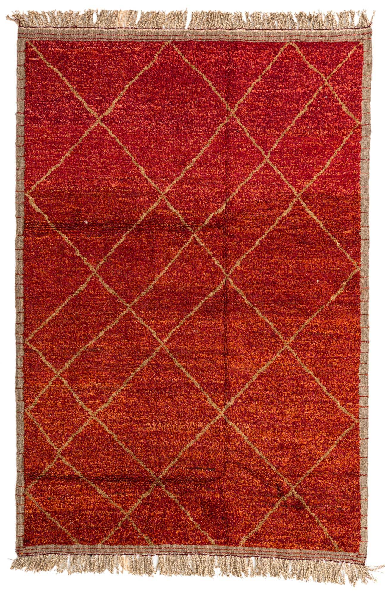 6' 2 x 9' 2 Hand Knotted Moroccan Wool Rug