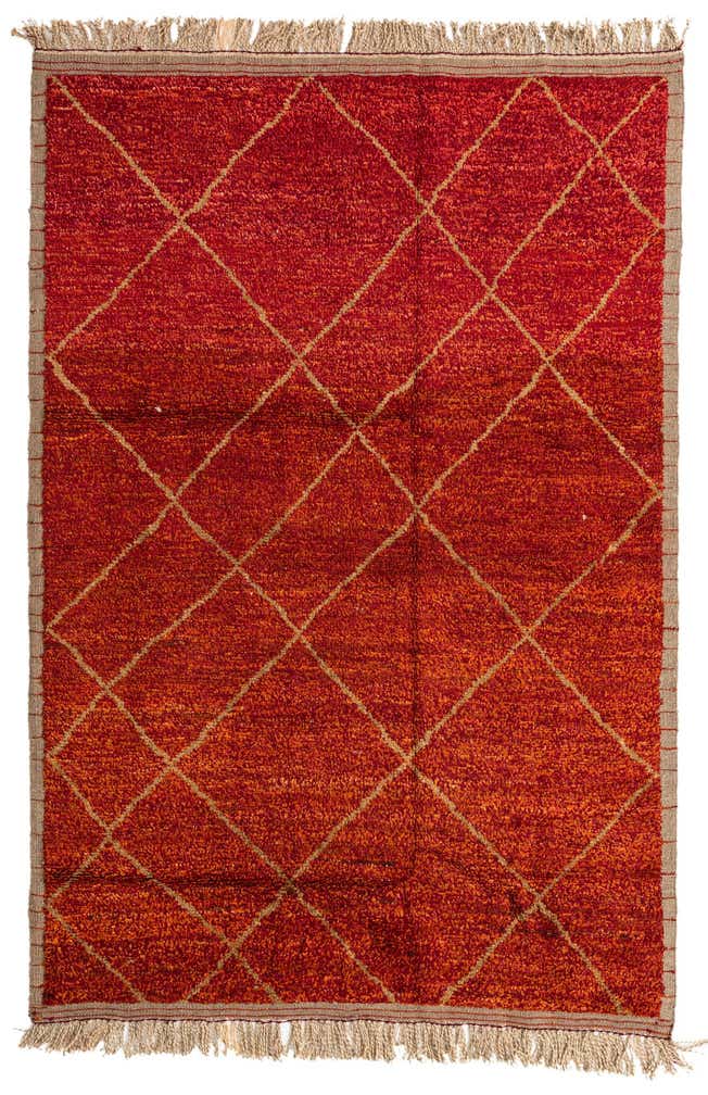 6' 2 x 9' 2 Hand Knotted Moroccan Wool Rug