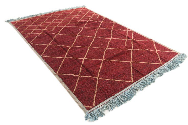 Detail image of 6' 4 x 9' 1 Hand Knotted Moroccan Wool Rug