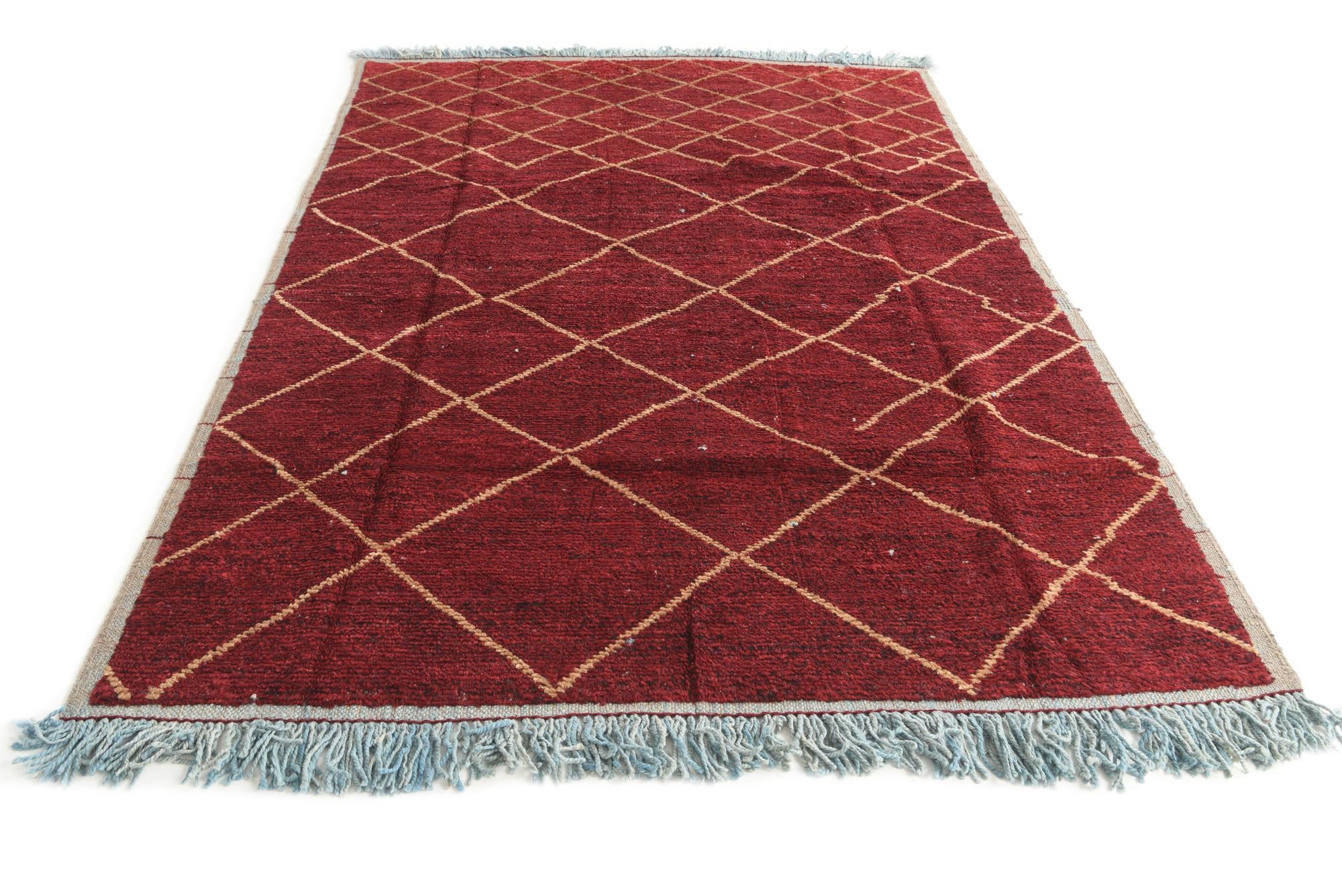 6' 4 x 9' 1 Hand Knotted Moroccan Wool Rug