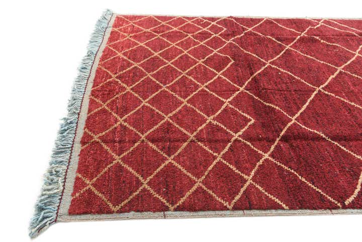 6' 4 x 9' 1 Hand Knotted Moroccan Wool Rug