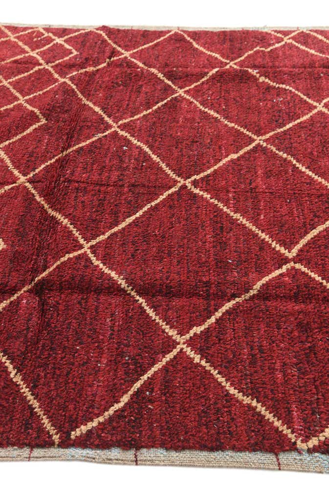 6' 4 x 9' 1 Hand Knotted Moroccan Wool Rug