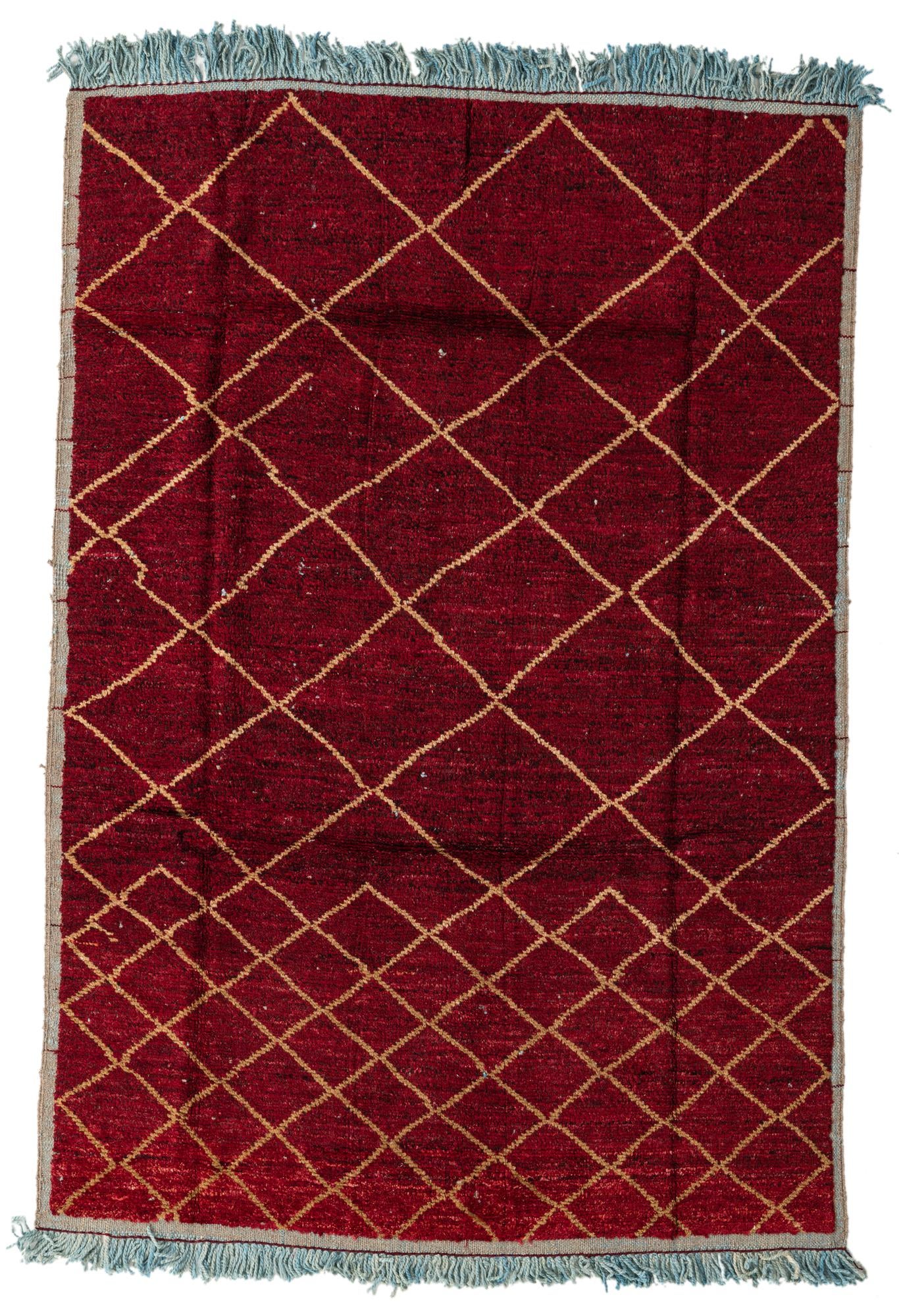 6' 4 x 9' 1 Hand Knotted Moroccan Wool Rug