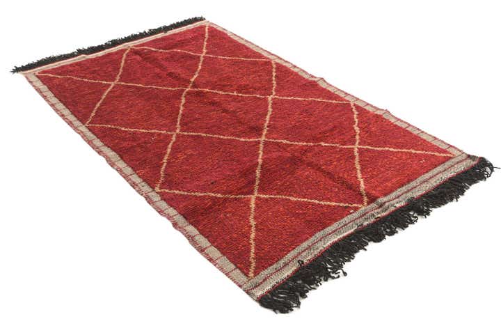 4' x 6' 2 Hand Knotted Moroccan Wool Rug