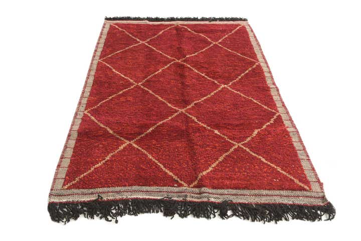 4' x 6' 2 Hand Knotted Moroccan Wool Rug