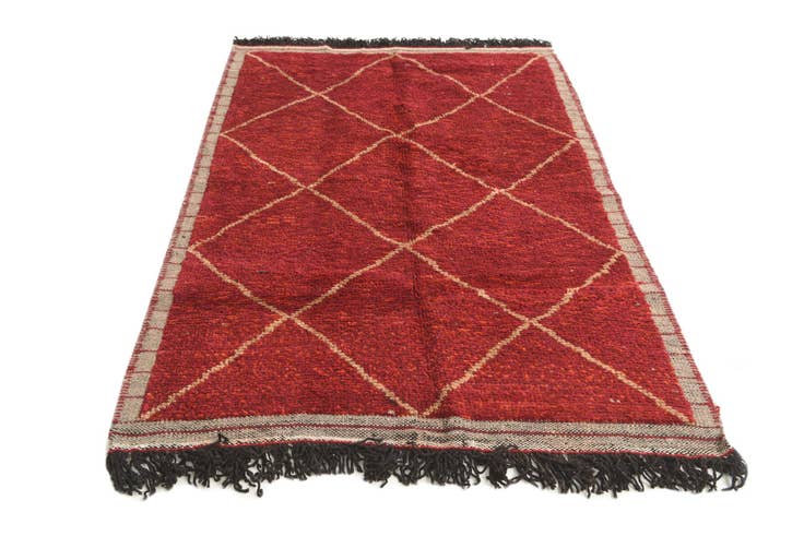 Detail image of 4' x 6' 2 Hand Knotted Moroccan Wool Rug