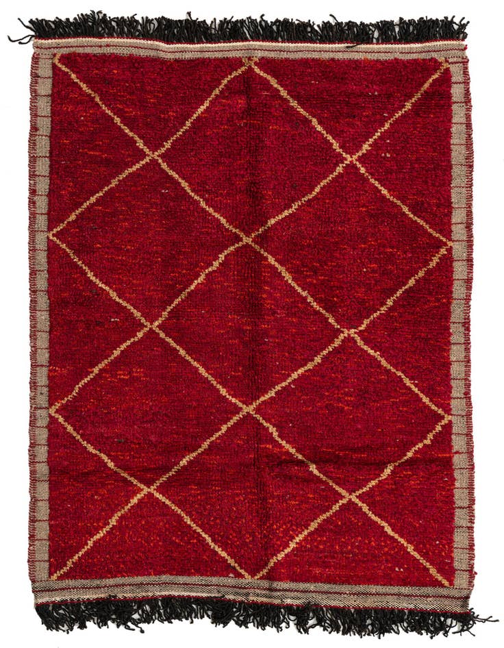 Detail image of 4' x 6' 2 Hand Knotted Moroccan Wool Rug