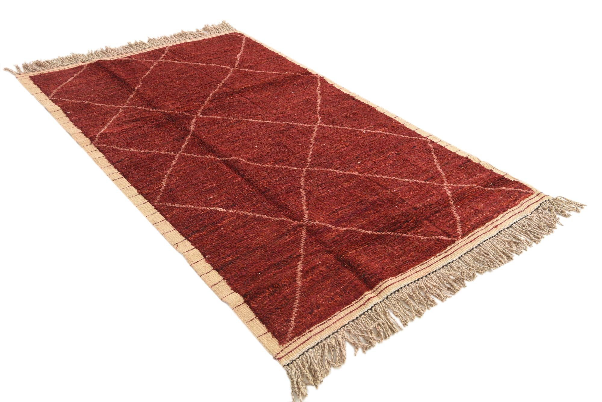 5' 1 x 8' 3 Hand Knotted Moroccan Wool Rug