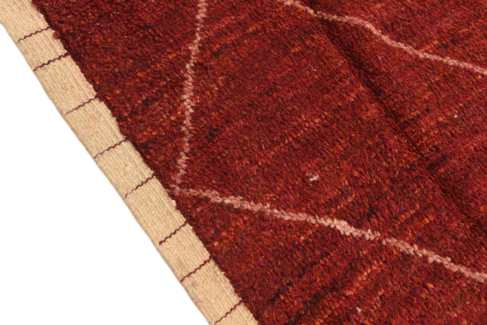 5' 1 x 8' 3 Hand Knotted Moroccan Wool Rug