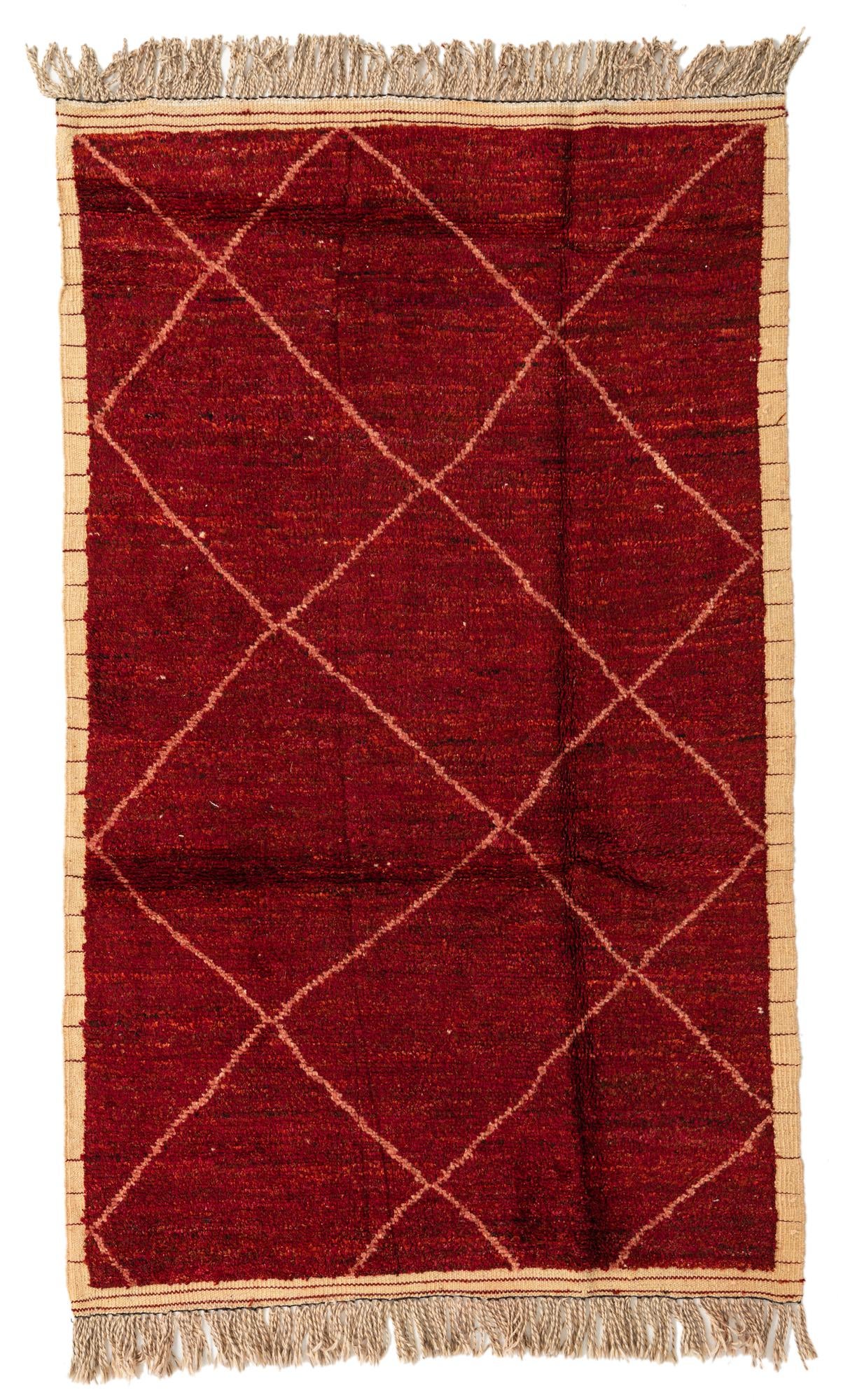5' 1 x 8' 3 Hand Knotted Moroccan Wool Rug
