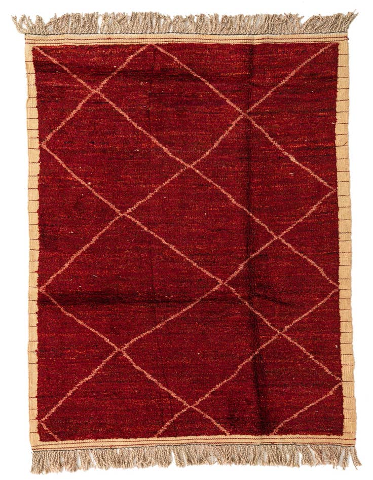 Detail image of 5' 1 x 8' 3 Hand Knotted Moroccan Wool Rug