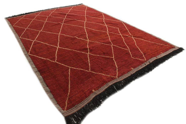 Detail image of 9' 2 x 12' 2 Hand Knotted Moroccan Wool Rug