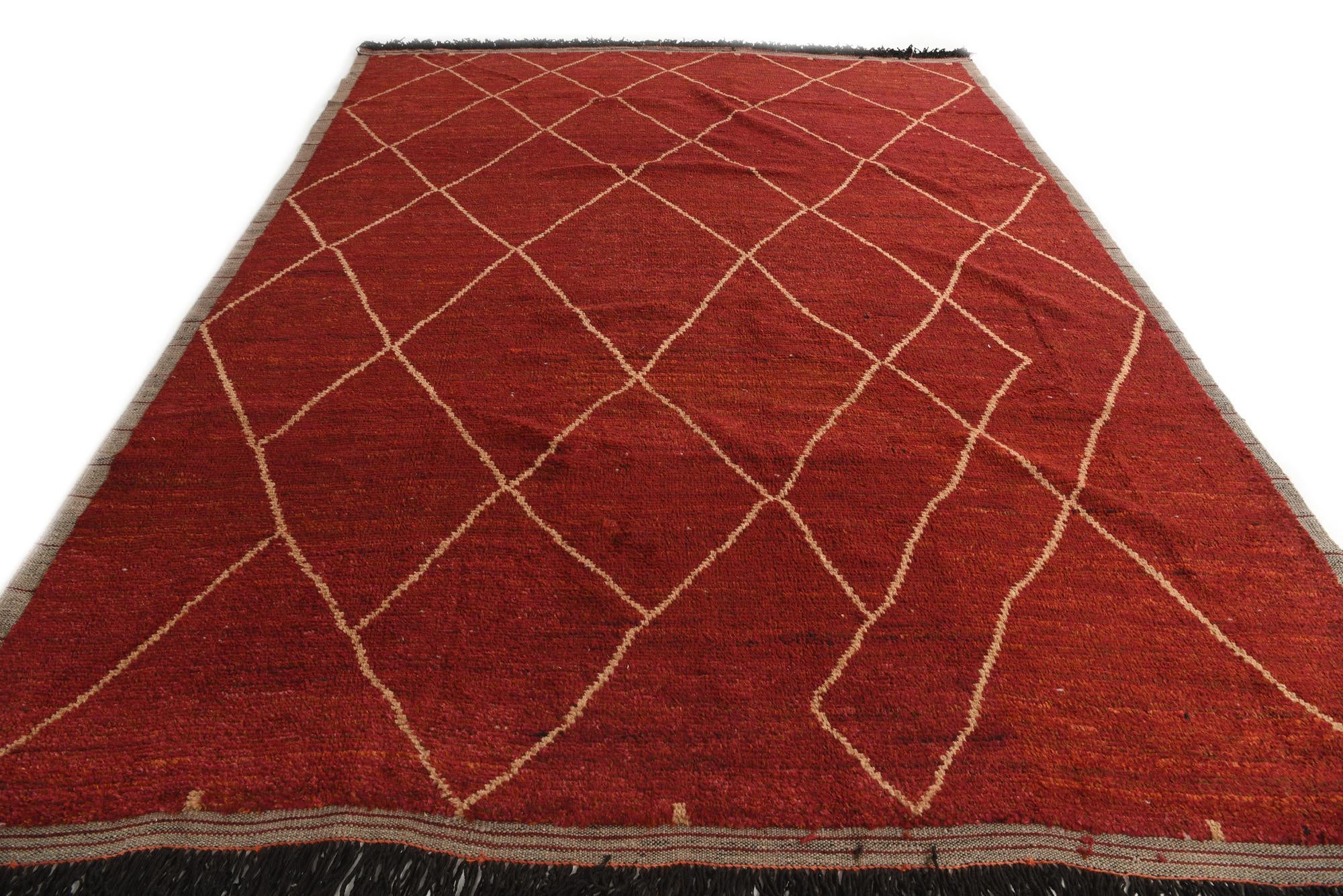 9' 2 x 12' 2 Hand Knotted Moroccan Wool Rug