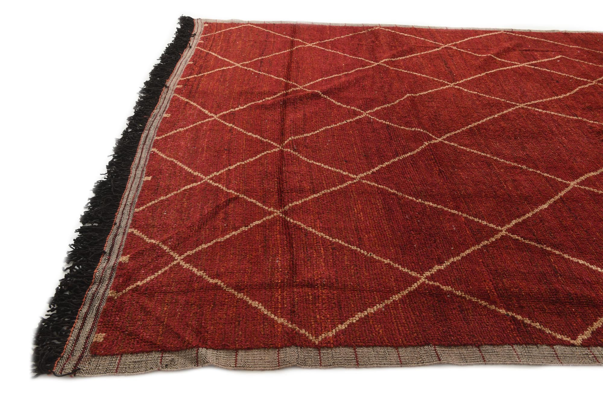 9' 2 x 12' 2 Hand Knotted Moroccan Wool Rug