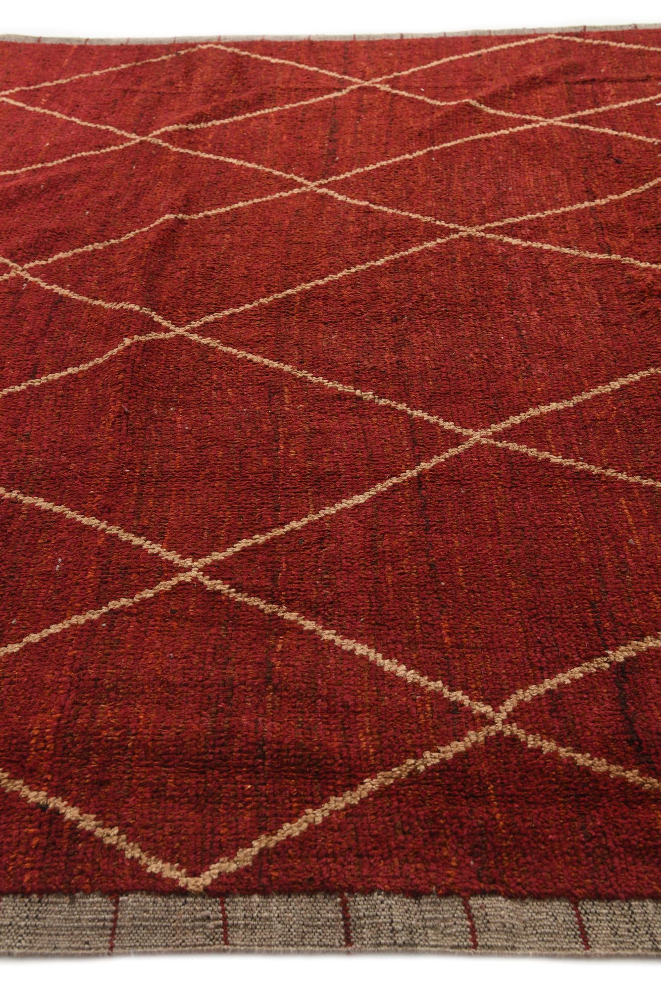 9' 2 x 12' 2 Hand Knotted Moroccan Wool Rug
