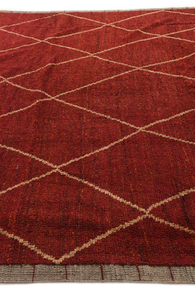 Detail image of 9' 2 x 12' 2 Hand Knotted Moroccan Wool Rug