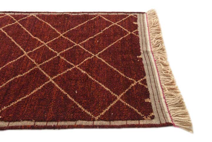 4' 2 x 6' 3 Hand Knotted Moroccan Wool Rug