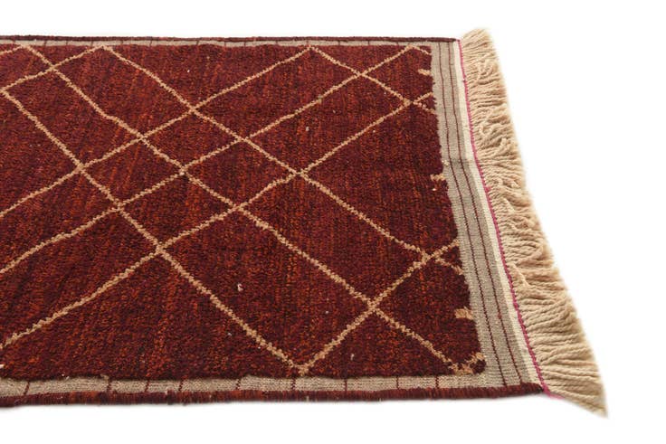 Detail image of 4' 2 x 6' 3 Hand Knotted Moroccan Wool Rug
