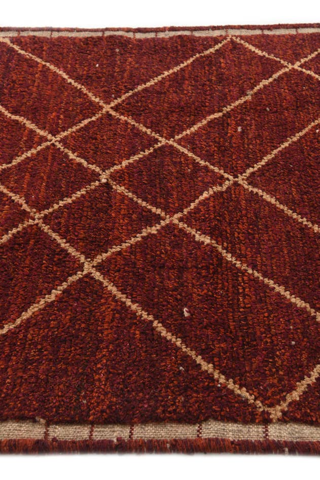 Detail image of 4' 2 x 6' 3 Hand Knotted Moroccan Wool Rug