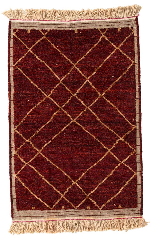 4' 2 x 6' 3 Hand Knotted Moroccan Wool Rug