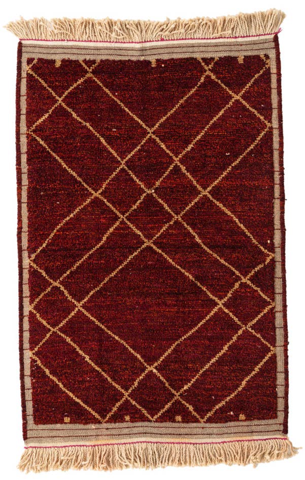 Detail image of 4' 2 x 6' 3 Hand Knotted Moroccan Wool Rug