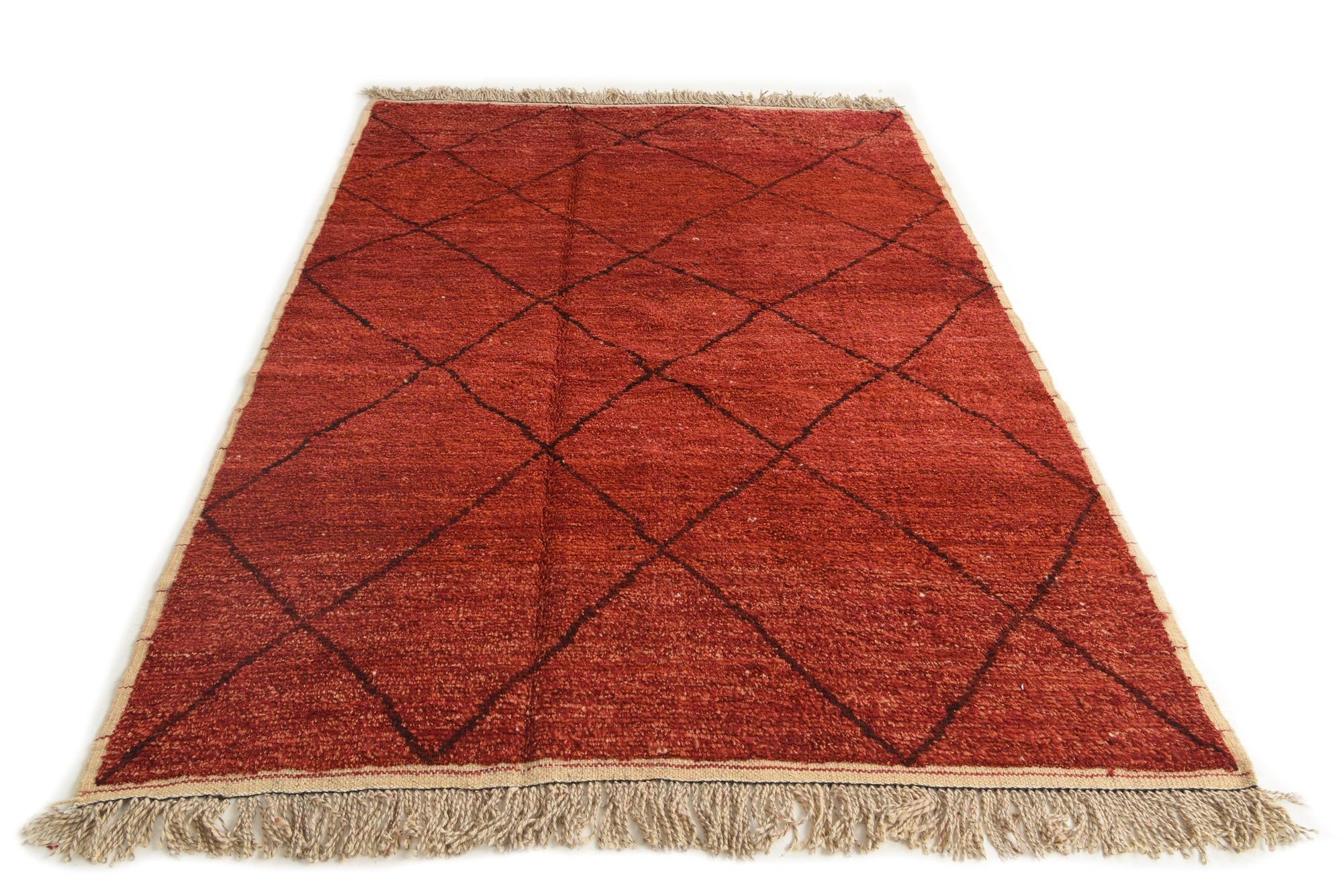 6' 1 x 9' 1 Hand Knotted Moroccan Wool Rug
