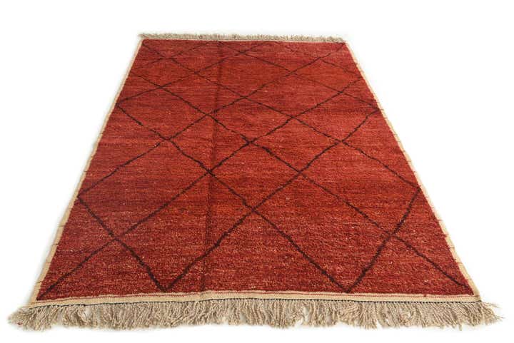 6' 1 x 9' 1 Hand Knotted Moroccan Wool Rug