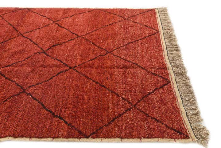6' 1 x 9' 1 Hand Knotted Moroccan Wool Rug