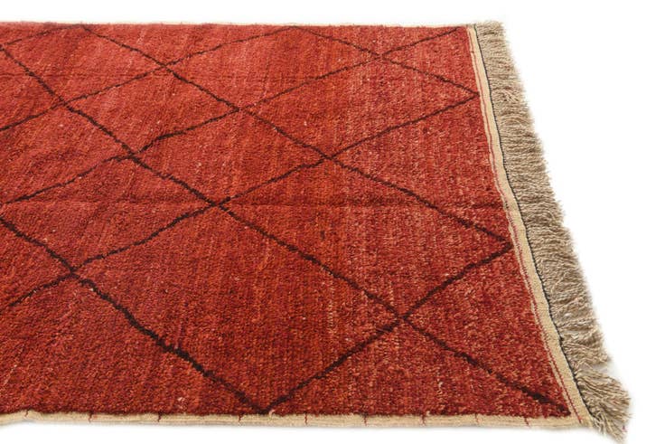 Detail image of 6' 1 x 9' 1 Hand Knotted Moroccan Wool Rug