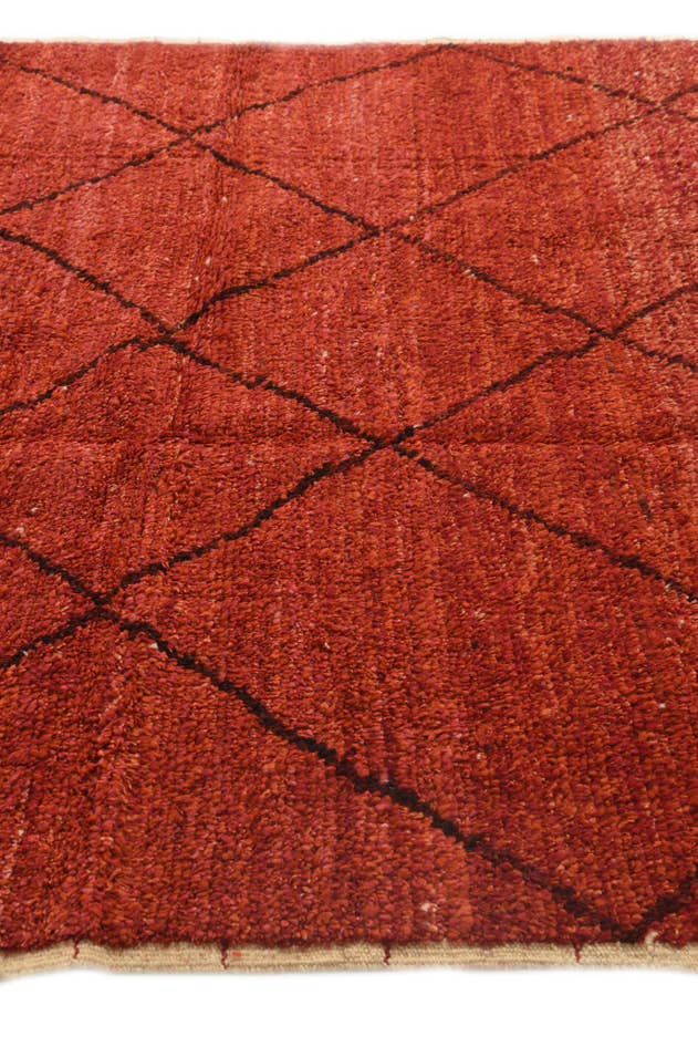 Detail image of 6' 1 x 9' 1 Hand Knotted Moroccan Wool Rug