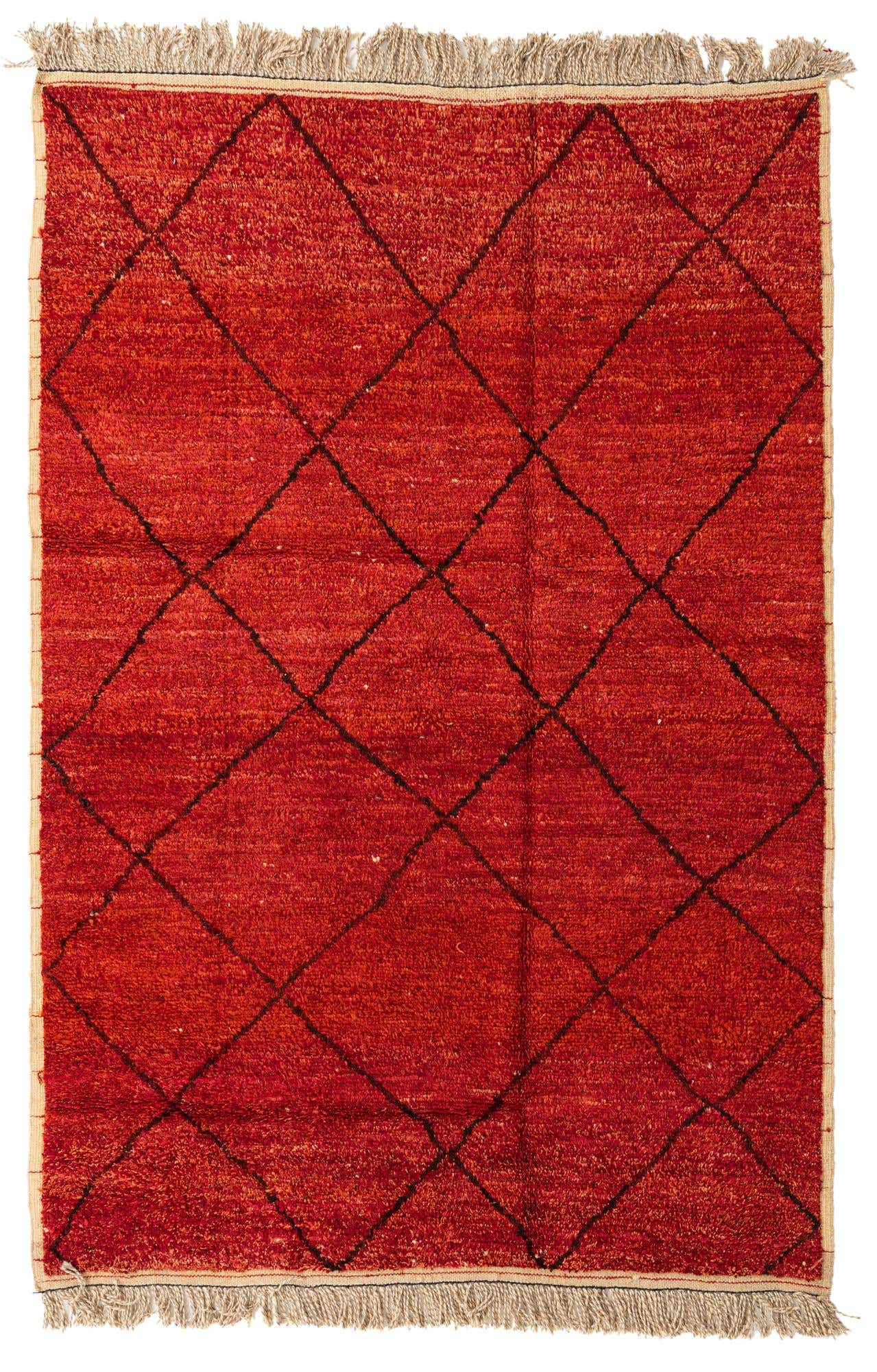 6' 1 x 9' 1 Hand Knotted Moroccan Wool Rug