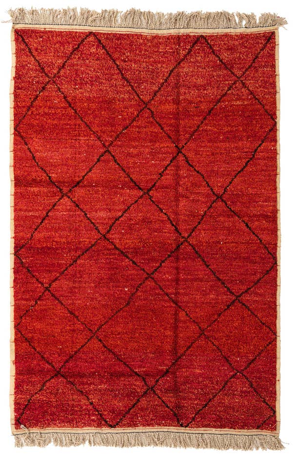 Detail image of 6' 1 x 9' 1 Hand Knotted Moroccan Wool Rug