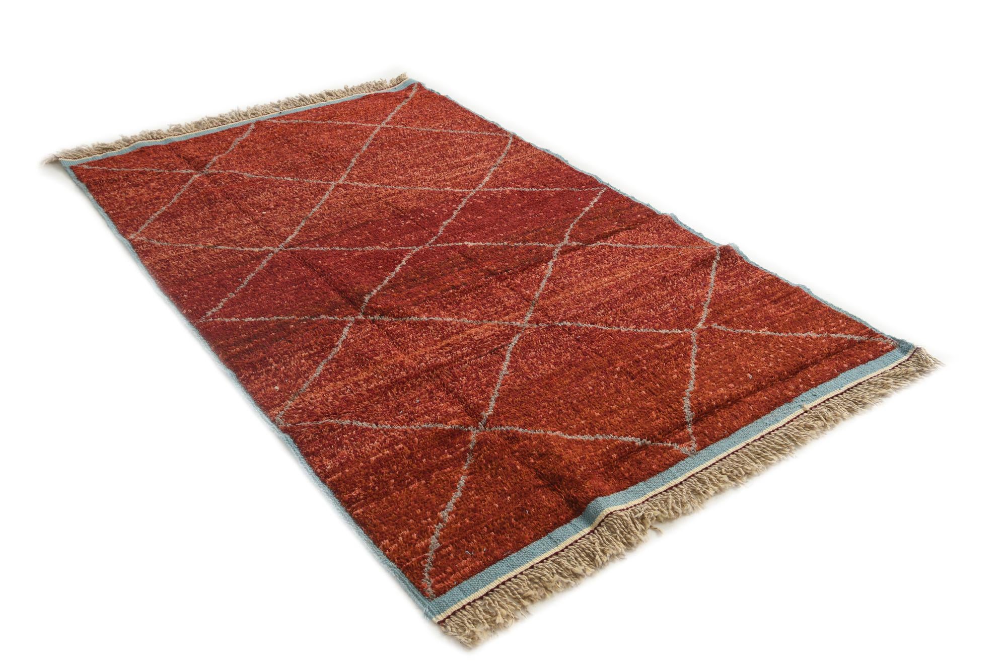 5' 1 x 8' 2 Hand Knotted Moroccan Wool Rug
