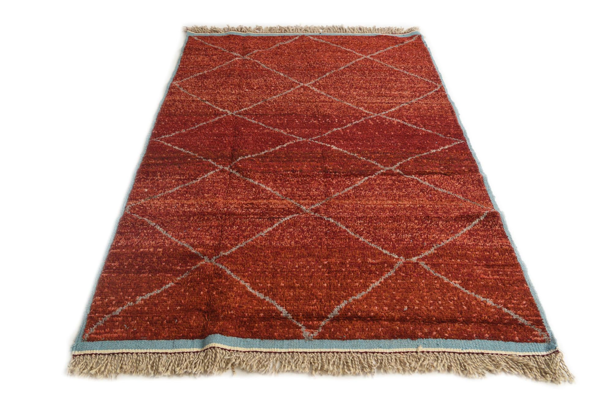 5' 1 x 8' 2 Hand Knotted Moroccan Wool Rug