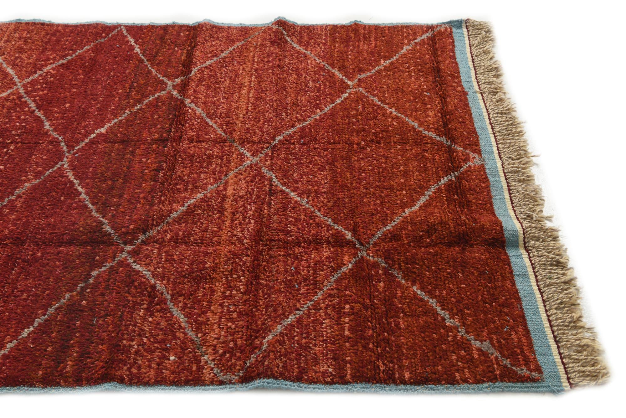 5' 1 x 8' 2 Hand Knotted Moroccan Wool Rug
