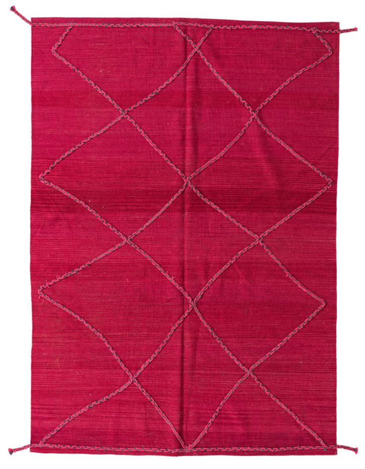 Detail image of 5' 8 x 8' Hand Knotted Moroccan Wool Rug