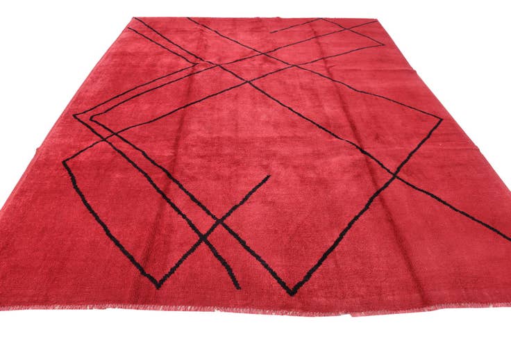 Detail image of 9' 3 x 11' 7 Hand Knotted Moroccan Wool Rug