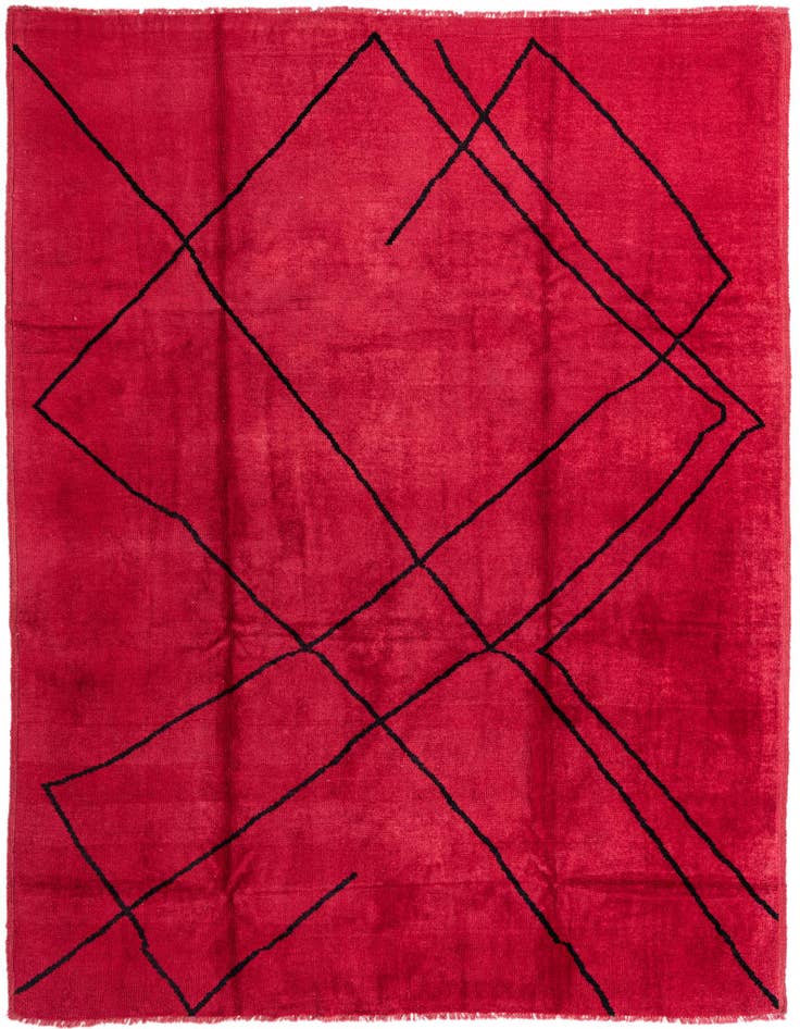 Detail image of 9' 3 x 11' 7 Hand Knotted Moroccan Wool Rug