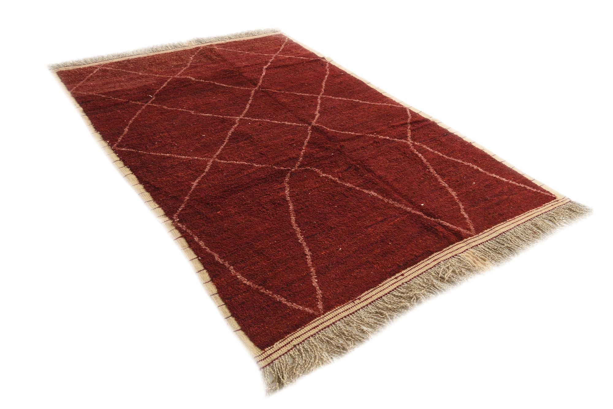 6' 4 x 9' Hand Knotted Moroccan Wool Rug
