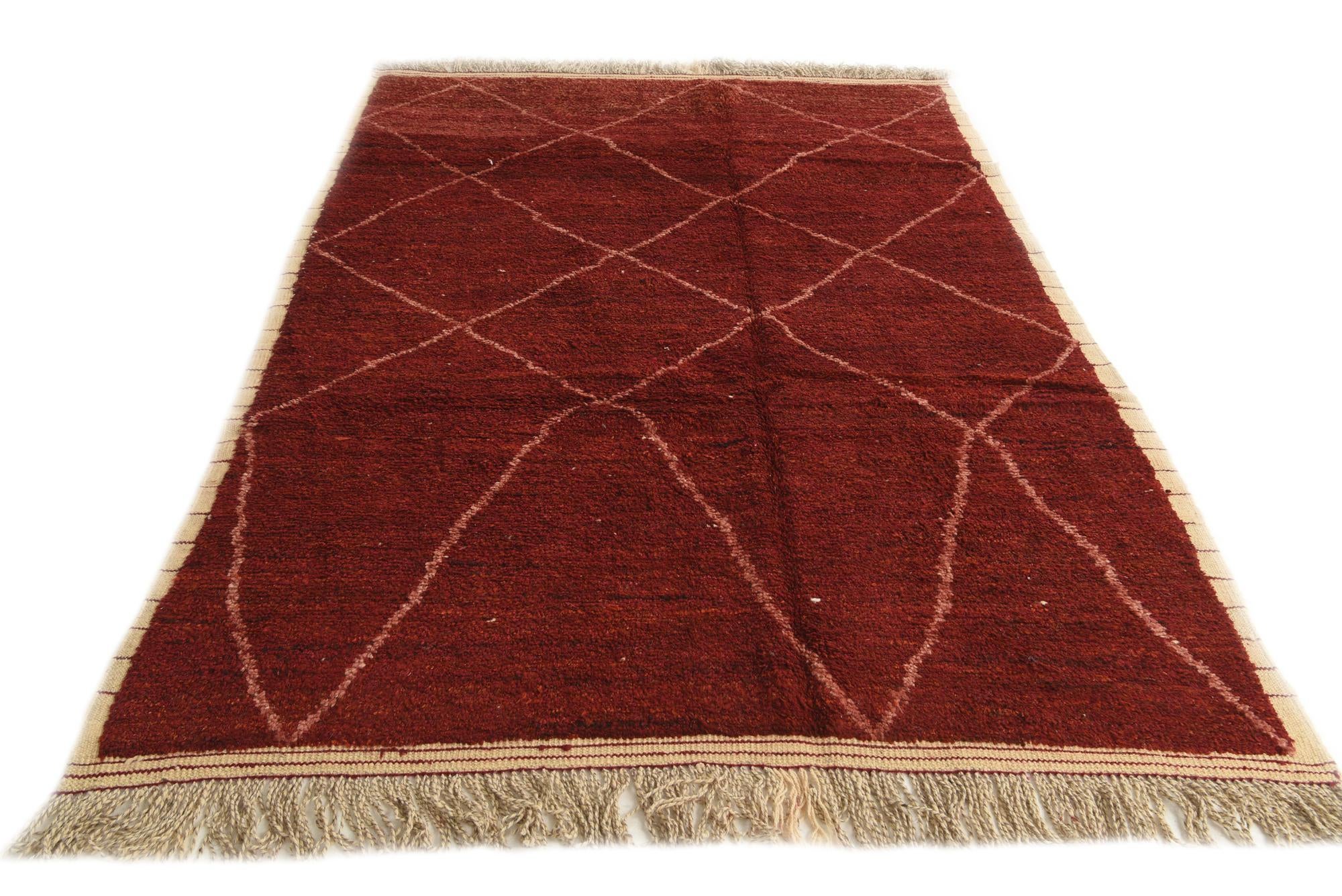 6' 4 x 9' Hand Knotted Moroccan Wool Rug