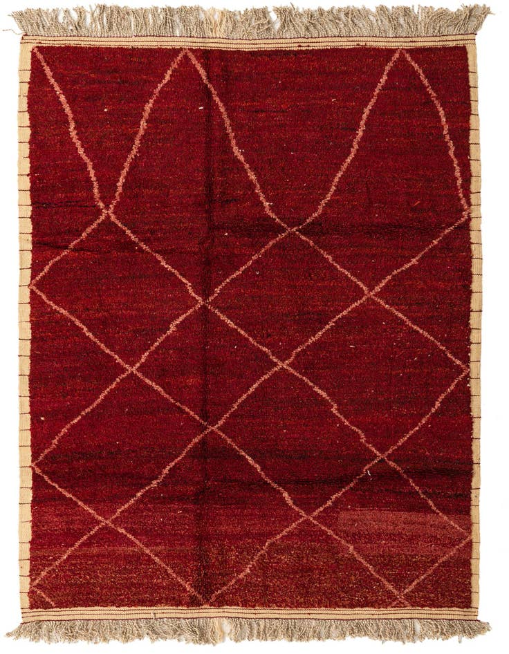 Detail image of 6' 4 x 9' Hand Knotted Moroccan Wool Rug